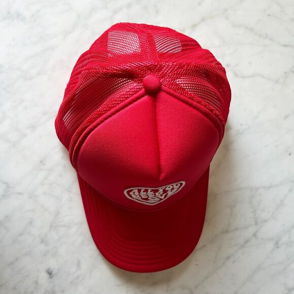 Vintage All You Need Is Love Cap Snapback Trucker Hat Red & White - One Size - Picture 6 of 9